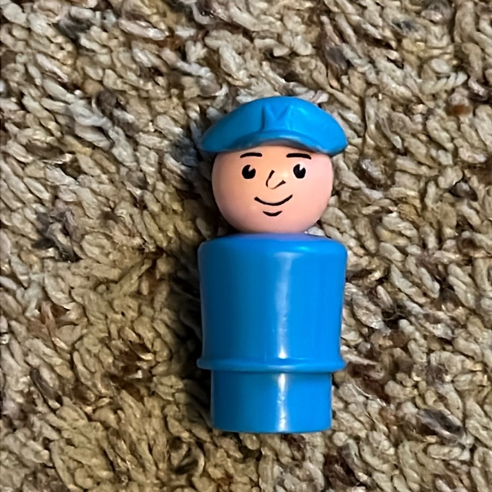 Vintage Fisher-Price little people blue sailor man with blue cap.